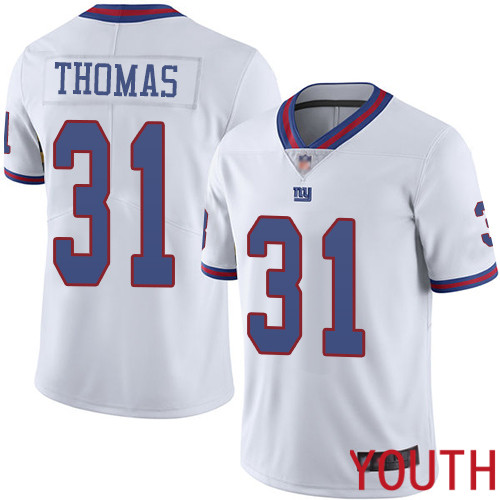 Youth New York Giants #31 Michael Thomas Limited White Rush Vapor Untouchable Football NFL Jersey->youth nfl jersey->Youth Jersey